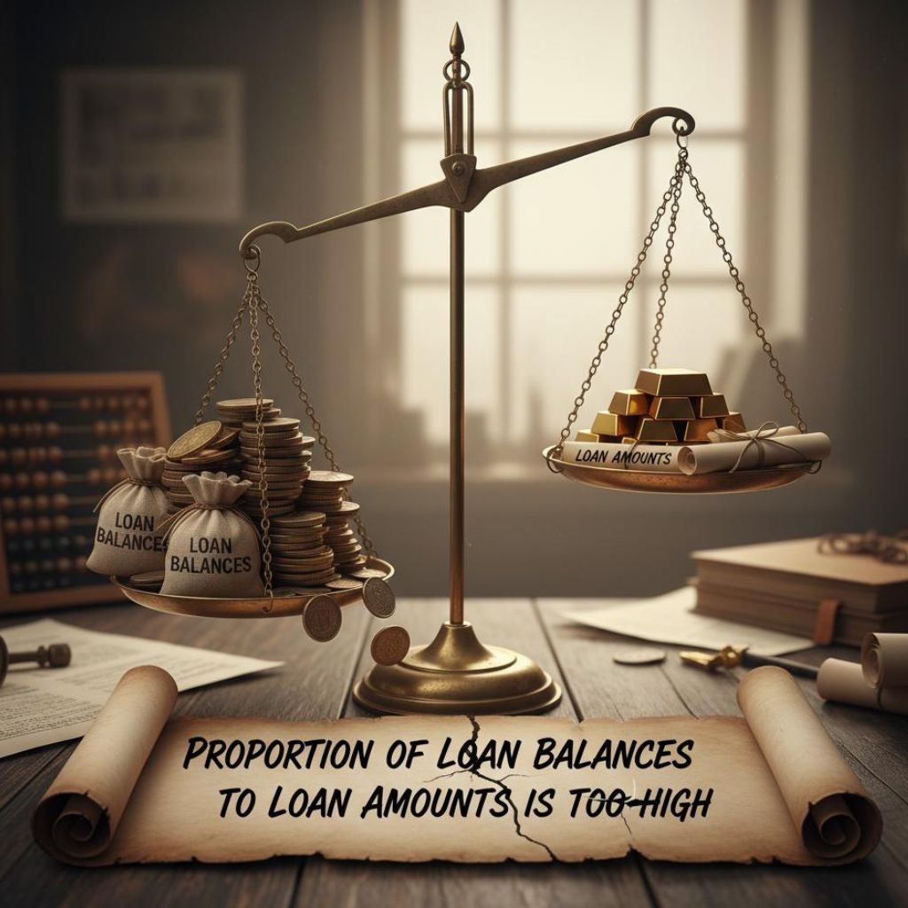 Proportion of Loan Balances to Loan Amounts is Too High